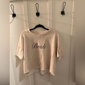 Custom Bride Women's Shortsleeved Sweatshirt Cream Size Large